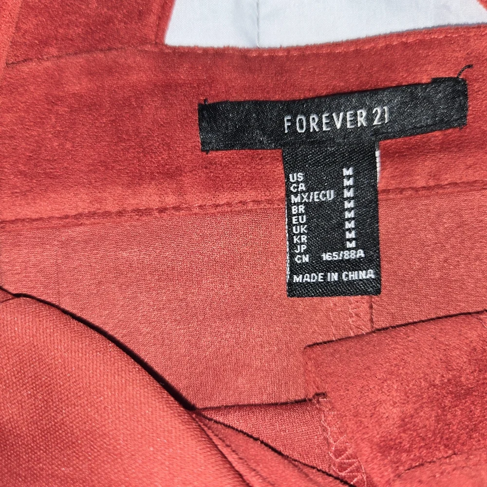 FOREVER 21 Coral Button-Down Pinafore Dress Size M - Picture 4 of 7